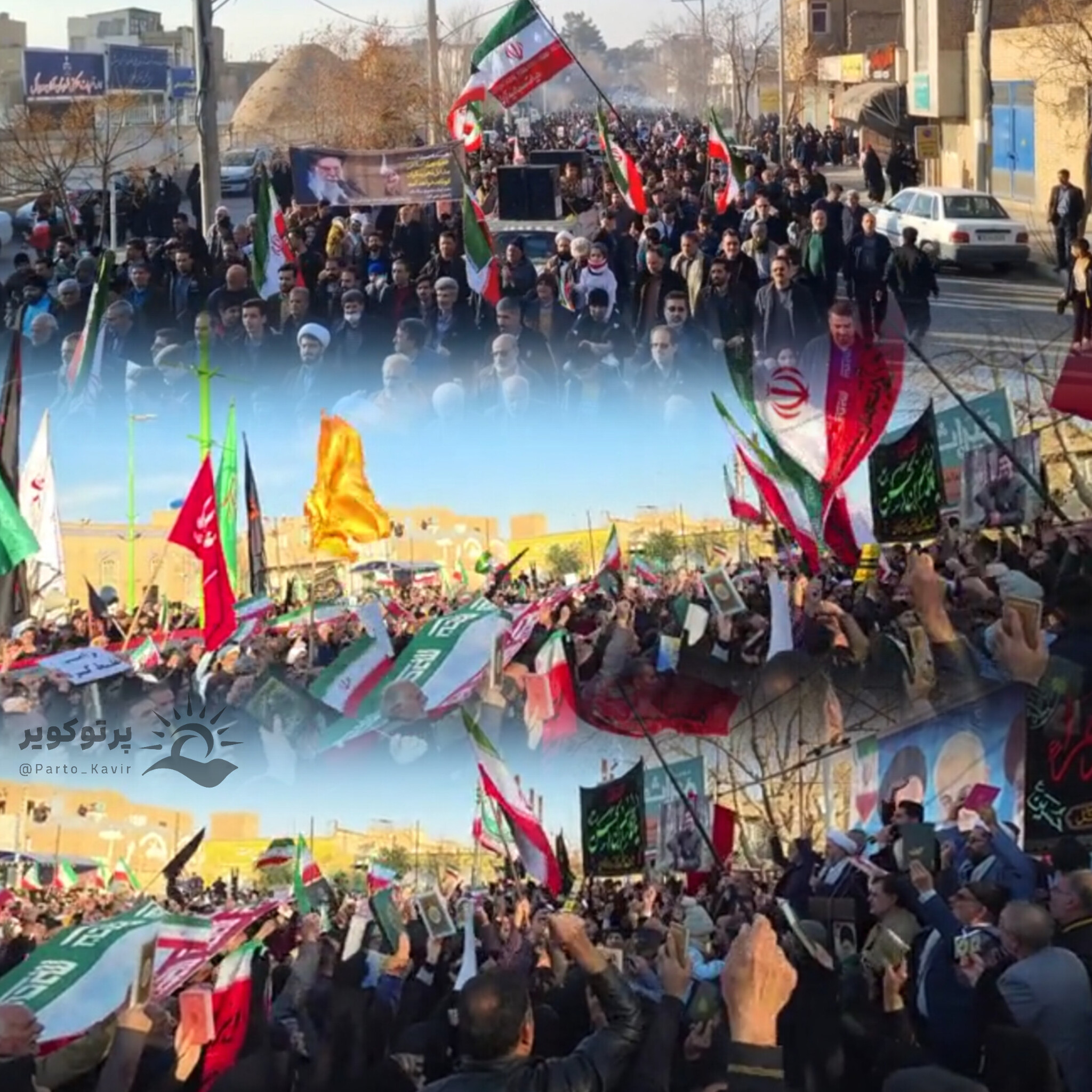 شکوه حضور حماسی مردم آران و بیدگل در تجمع مردمی علیه عناصر تخریب‌گر و تروریست‌های مسلح