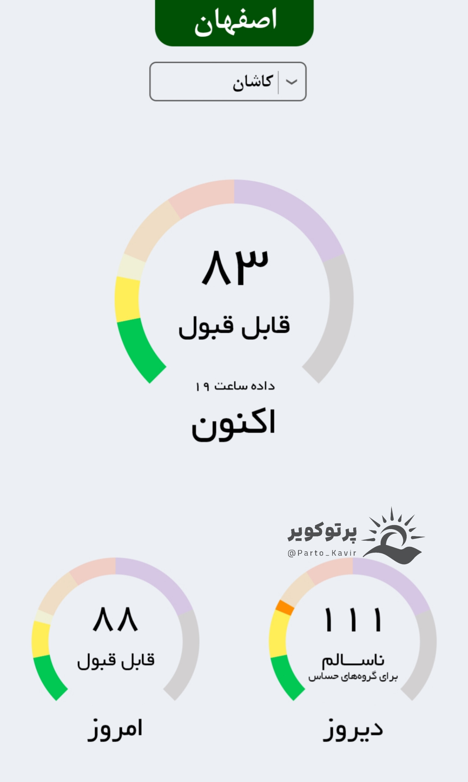 سامانه آلودگی هوای آران و بیدگل