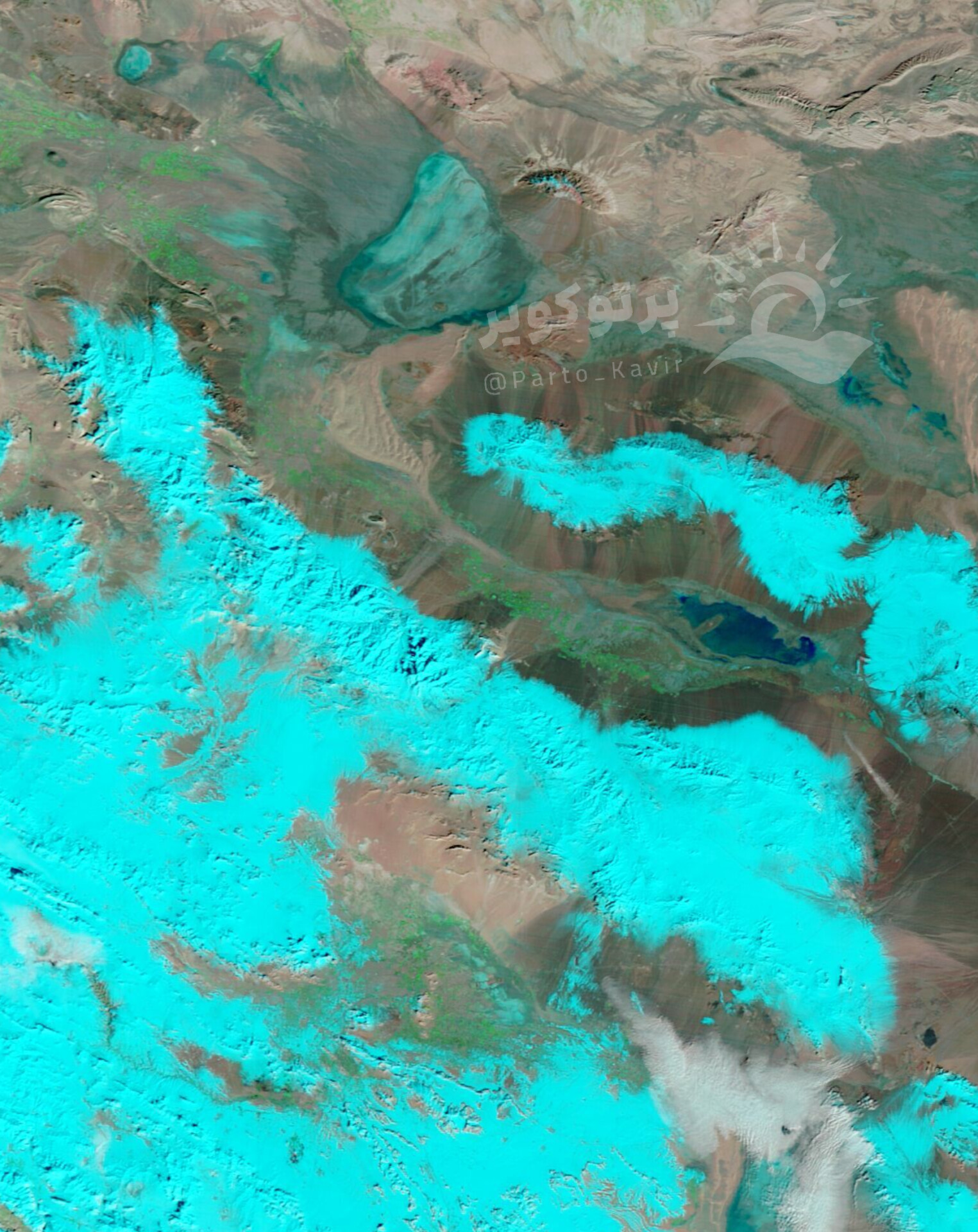 تصویر ماهواره ای امروز منطقه کاشان و آران و بیدگل