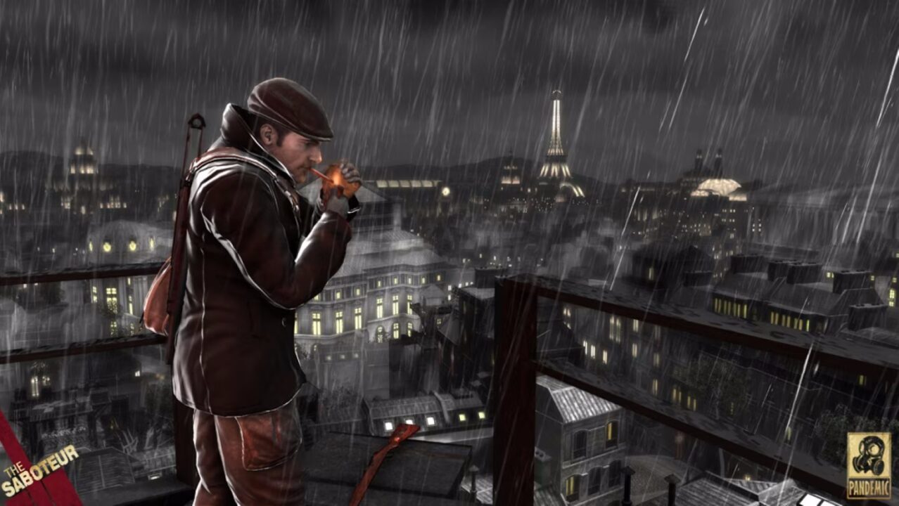 تصویری از پاریس اشغال‌شده در The Saboteur؛ جایی که رنگ، مقاومت و انتقام در هم آمیخته‌اند.