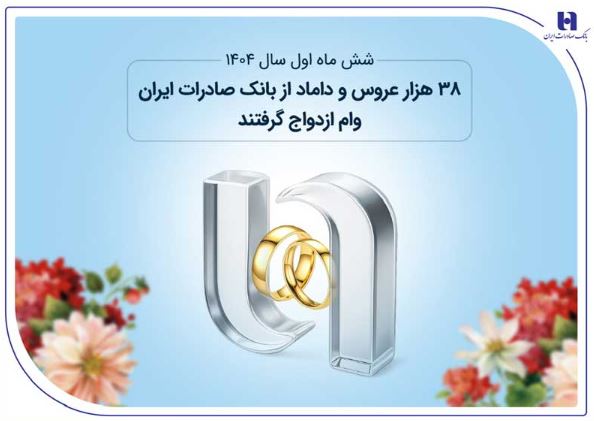 ۳۸ هزار عروس و داماد از بانک صادرات ایران وام ازدواج گرفتند