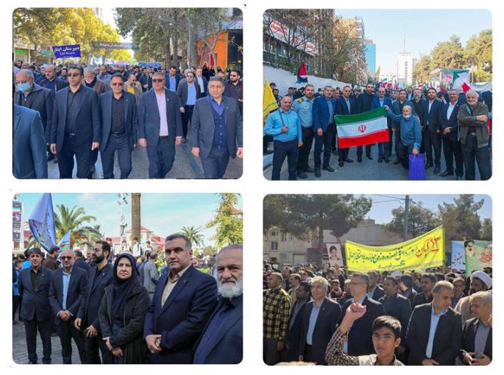 حضور پرشور مدیران و کارکنان بانک مسکن در راهپیمایی یوم‌الله ۱۳ آبان