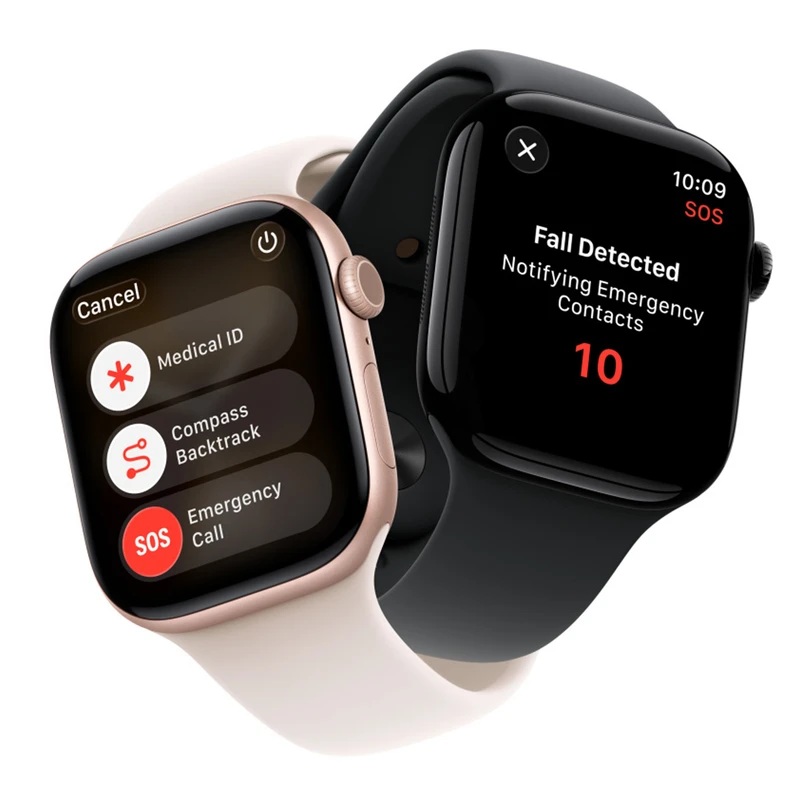 «اپل واچ سری ۱۱ با بدنه‌ی آلومینیومی ۴۶ میلی‌متری و بند سیلیکونی مشکی، نمایشگر روشن و طراحی باریک»