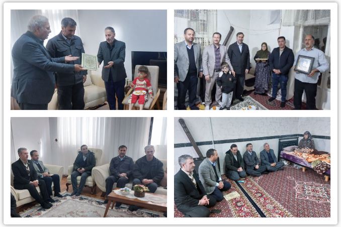 دیدار و عیادت مدیر حوزه ریاست مدیرعامل صبانور با خانواده‌های معظم شهدای اسدآباد