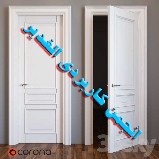 آبجکت درب کلاسیک Pro3dsky به همراه متریال ها