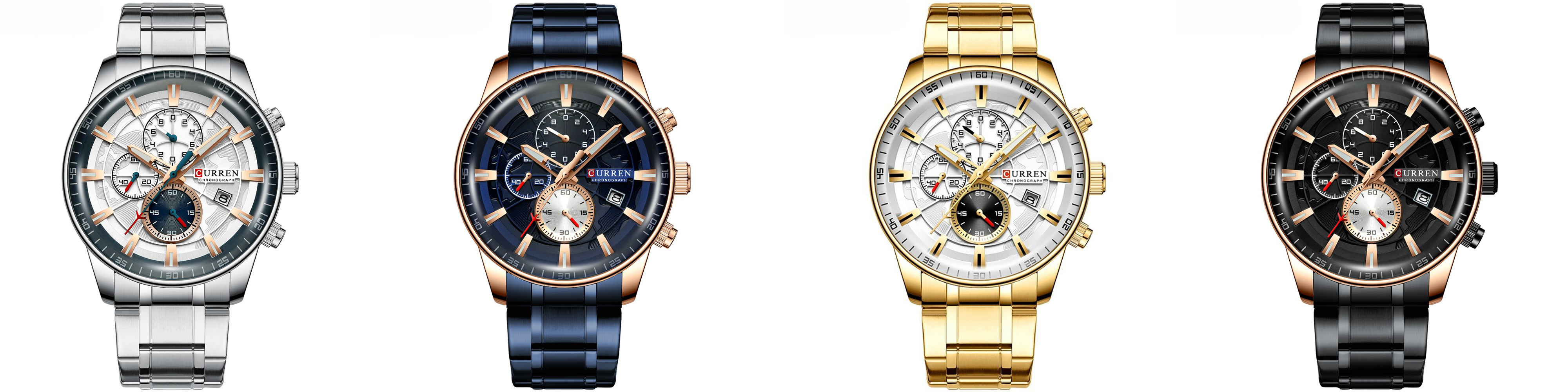 ساعت سه موتوره اورجینال مردانه کارن 8362 نقره ای-سفید (کورن CURREN)