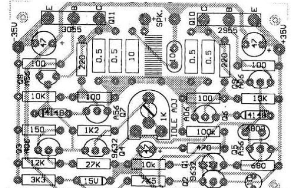مدار تقویت کننده صوتی ترانزیستوری 40 واتی با PCB