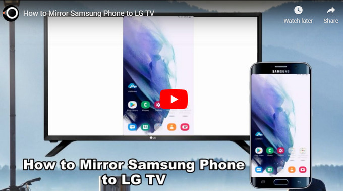 نحوه اتصال گوشي سامسونگ به تلويزيون ال جي با استفاده از ApowerMirror