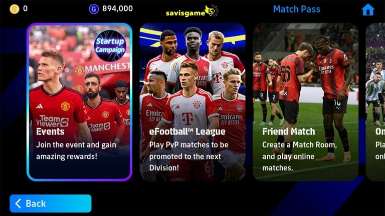 راهنمای بازی ای فوتبال 2024 موبایل بخش ایونت efootball 2024 mobile