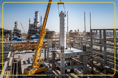 دستاورد فنی چشمگیر نفت سپاهان در مسیر تولید روغن فرایند سبز؛ نصب تجهیزات اکستراکتورهای پروژه TDAE در پالایشگاه نفت سپاهان