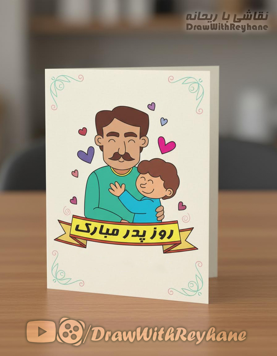 آموزش نقاشی روز پدر | ایده نقاشی ساده روز پدر