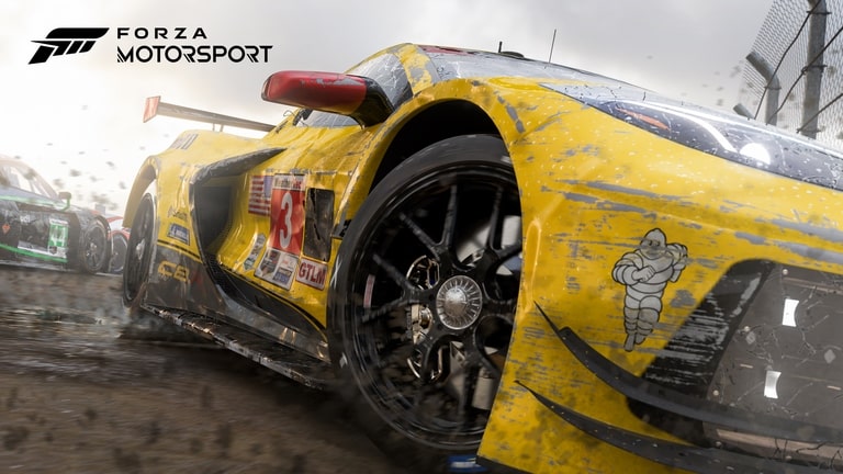 ماشین زرد آسیب دیده Forza Motorsport
