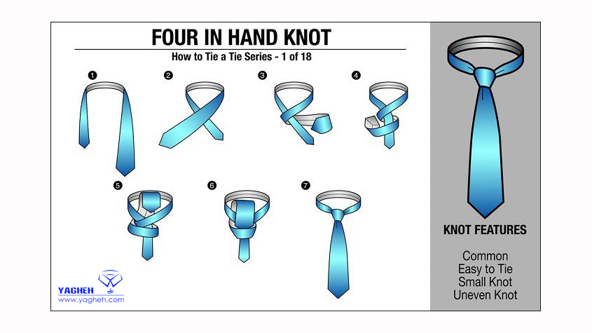 گره کروات چهار در دست