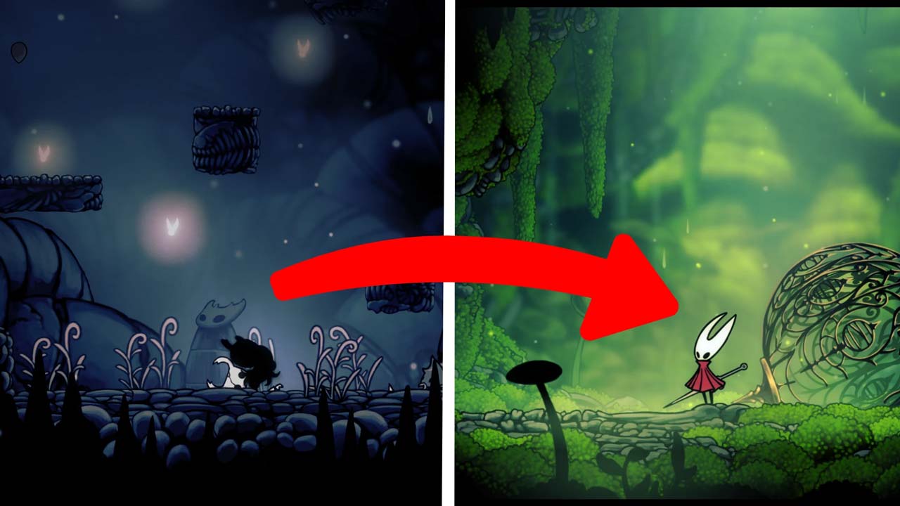 تصویری از شخصیت‌های Hollow Knight و Silksong در دنیای تاریک و فانتزی‌شان