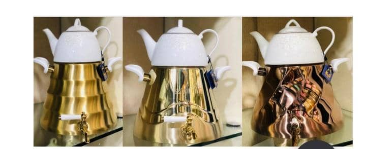 تولیدی کتری قوری استیل طلایی شش لیتر 09381272118  .,