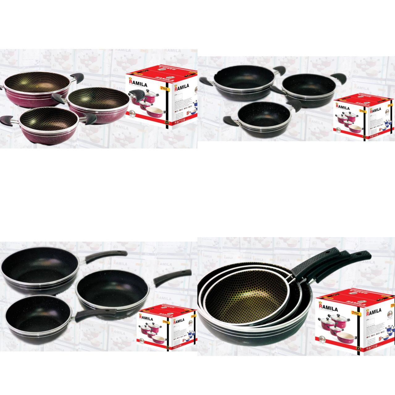تولیدی سرویس سه تابه گرانیتی زنبوری طرح چدن تهران ۰۹۳۸۱۲۷۲۱۱۸