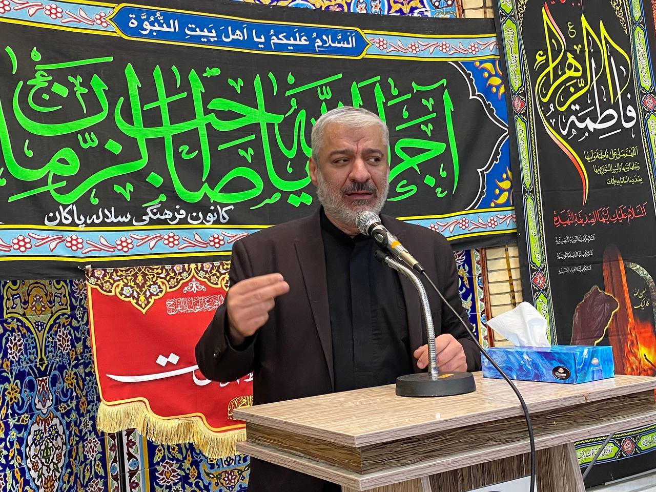 حاج مصطفی برزو، سینه زنی شهادت حضرت زهرا در جهرم، هیئت فاطمیون، سادات بنی فاطمه جهرم، سلاله پاکان