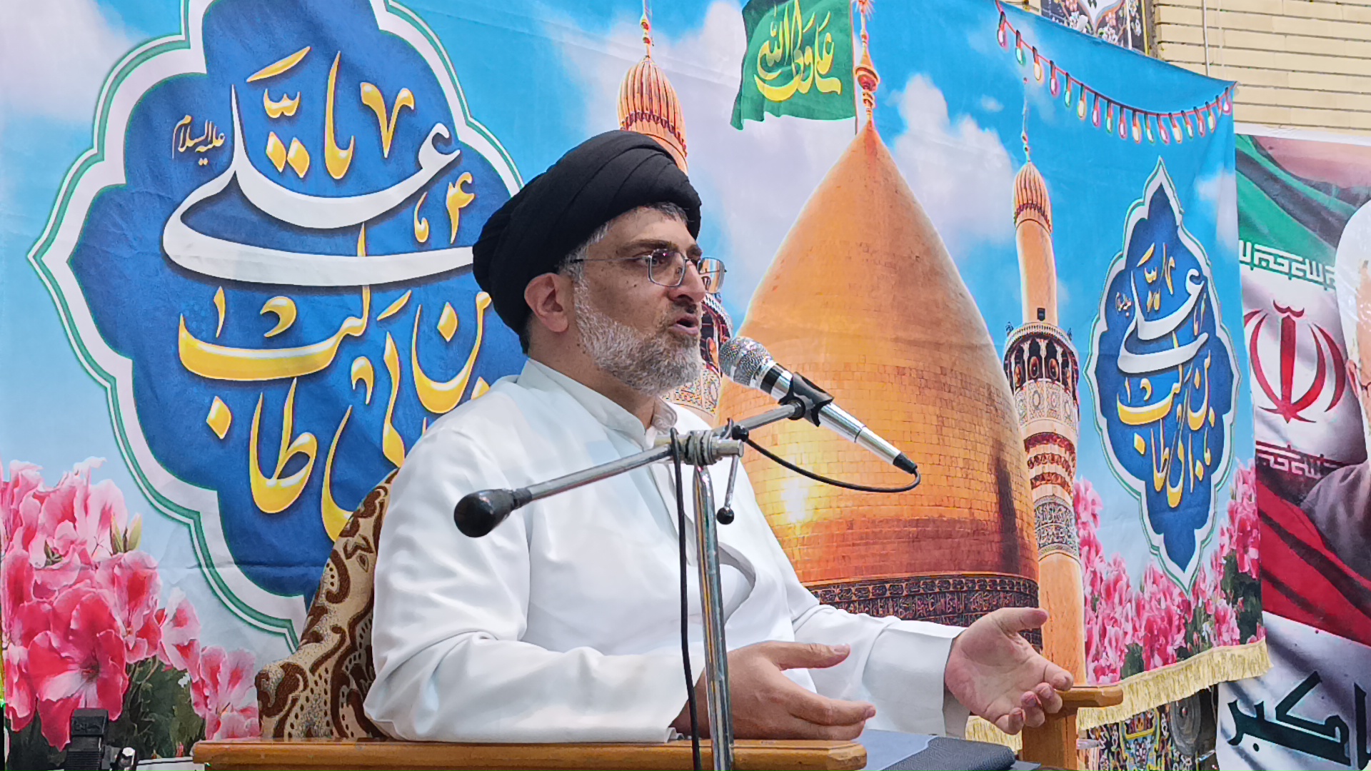 جشن ولادت یگانه مولود کعبه، سیدعلی آیت اللهی، مسجد صاحب الزمان جهرم، کانون فرهنگی هنری سلاله پاکان