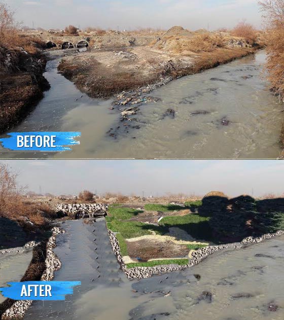 ترمیم و پایدارسازی دیواره رودخانه - کشفرود