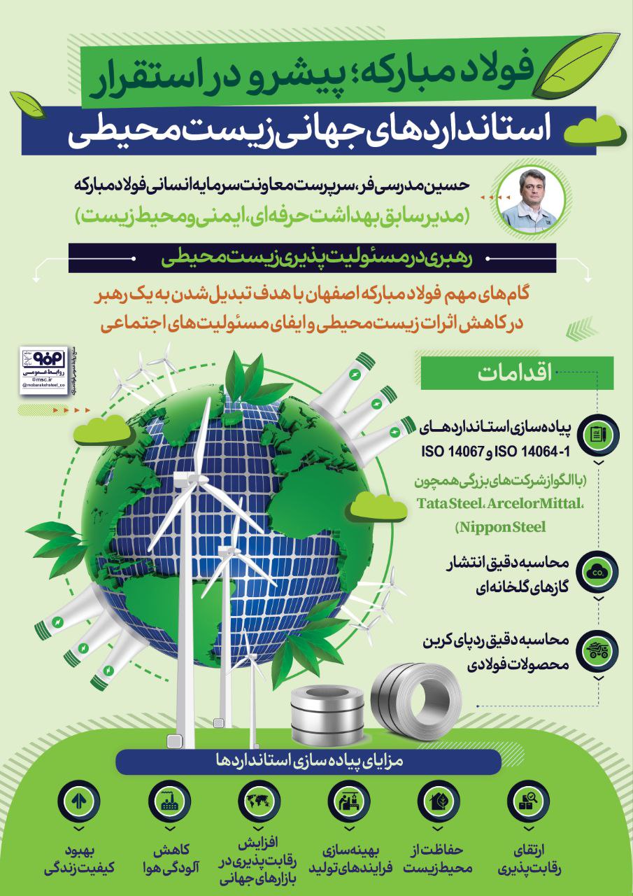 فولاد مبارکه؛ پیشرو در استقرار استاندردهای جهانی زیست محیطی