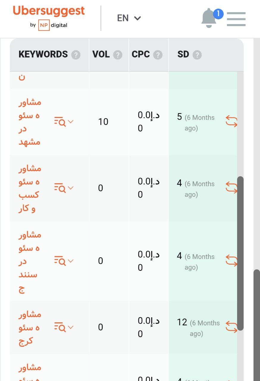 بررسی کلمه مشاور سئو 