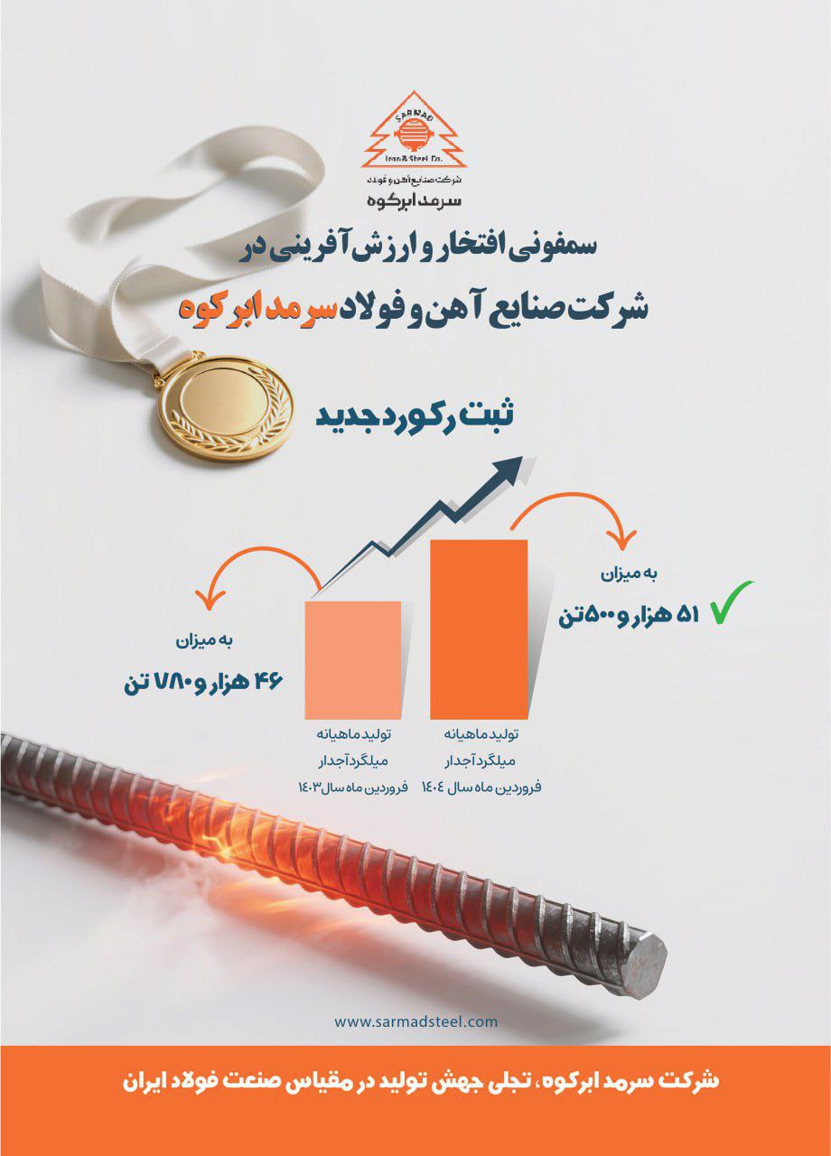 اینفوگرافیک سمفونی افتخار و ارزش‌آفرینی در شرکت صنایع آهن و فولاد سرمد ابرکوه