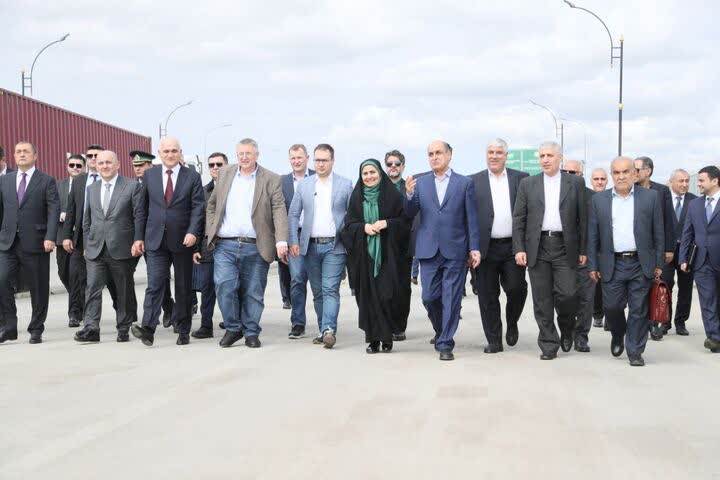 بازدید وزیر راه و شهرسازی و مقامات روسیه و آذربایجان از پروژه راه‌آهن رشت – آستارا