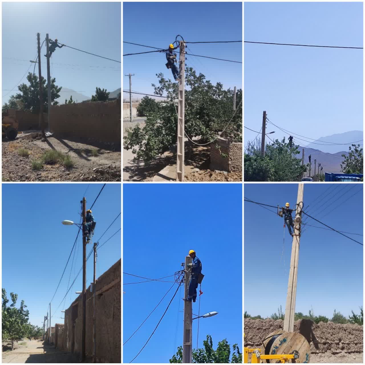 اتمام عملیات اصلاح و بهینه سازی شبکه فشارضعیف هوایی فاز اول در روستای محمد آباد میامی