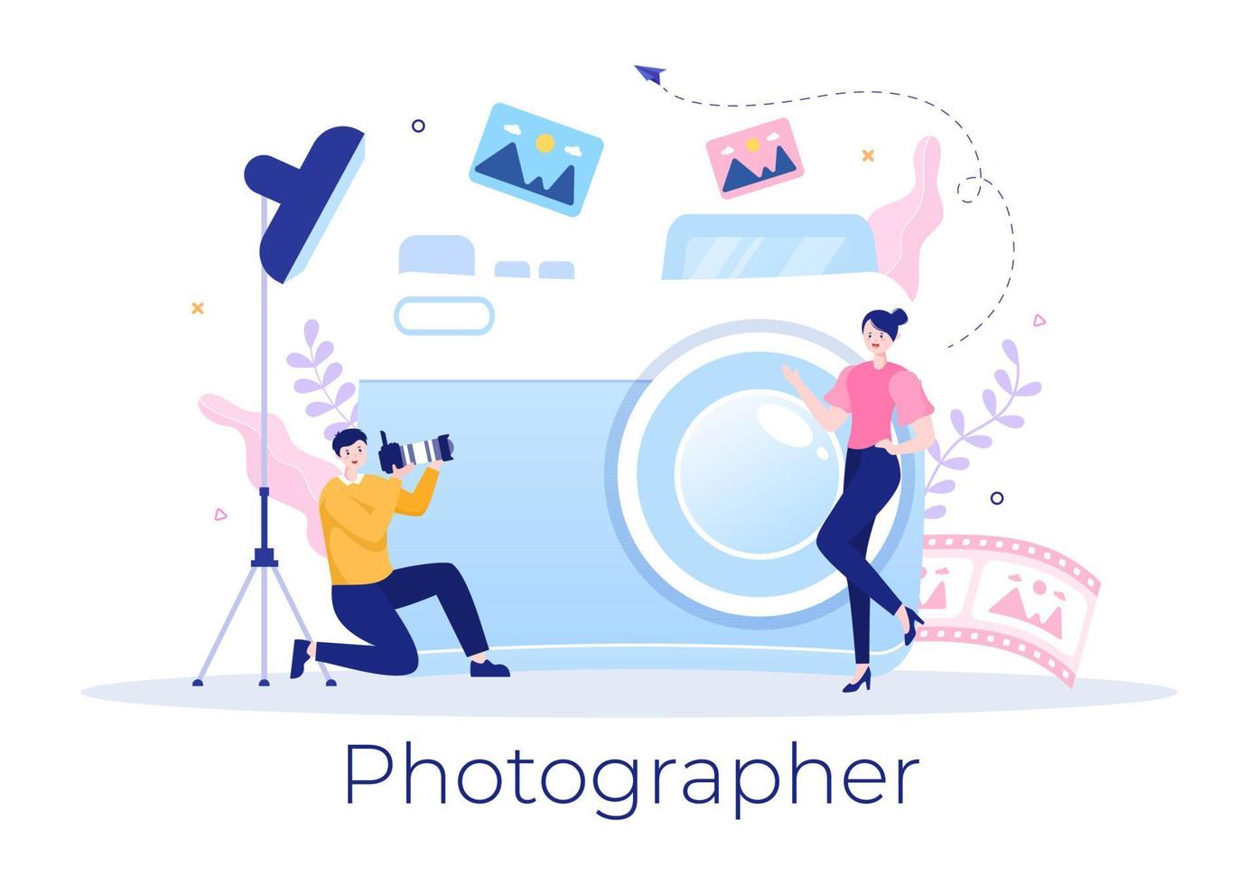 photographer-flat-design-background-with