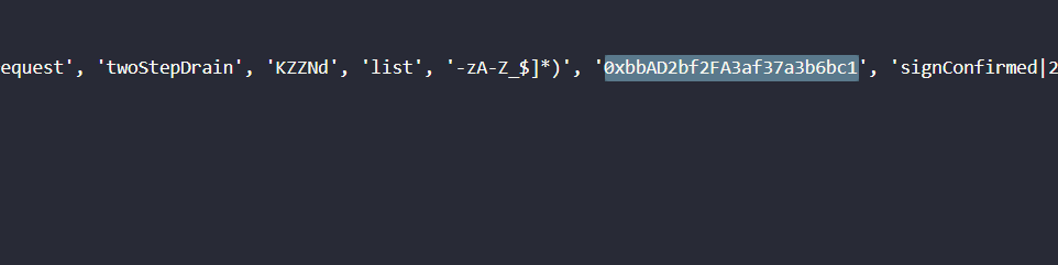 and as you can see we have the part of the wallet address