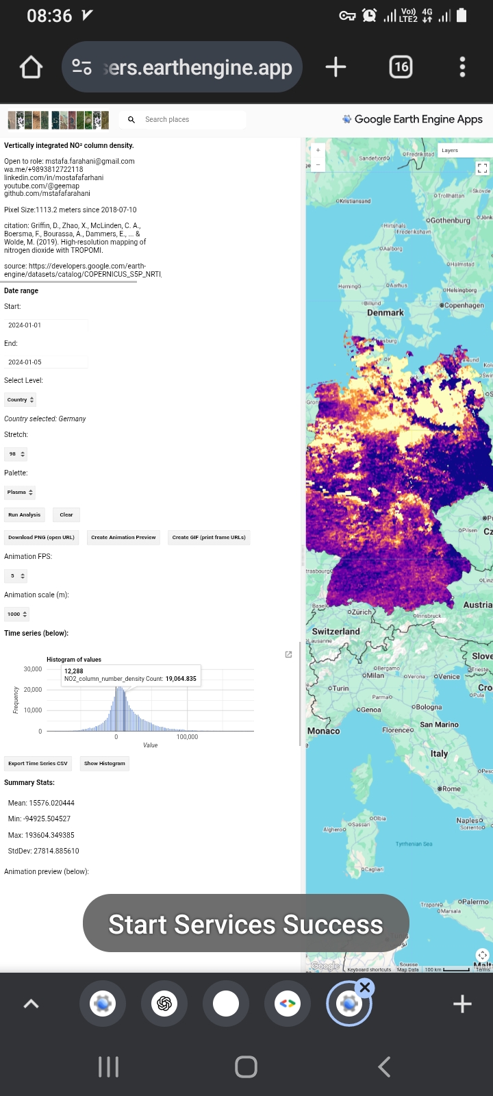 After hours hours hours web software air pollution nitrogen dioxide NO² https://mstafafarahani.users.earthengine.app/view/airpollutantnitrogendioxideno2   ????Table of content: https://github.com/mstafafarahani/Google-Earth-Engine-Application/blob/main/README.md    ????Contact: Mstafa.farahani@gmail.com Wa.me/+989381272118 github.com/mstafafarahani linkedin.com/in/mostafafarhani scholar.google.com/citations?user=qcN-Y1cAAAAJ&hl=en .  #no2  #ACETONE #surfacepressure #LST #wind #windspeed #Surfaceskintemperature #climate  #airpollution #Air #pollution,  #water #pollution,  #Soilpollution,  #globalwarming,  #RemoteSensing,  #satelliteimagery,  #signalprocess, #Earthobservation,  #EarthMonitoring,  #environmentalmonitoring, #Atmospheric، #Hydrology، #Geospatialanalysis, #GIS, #forest، #drought, #CoastalMarine #Monitoring, #landuselandcover, #urbanheatisland , #agriculture, #Geography,  #earth , #Geospatial,  #Geosciences ,  #EarthScience , #LiDAR , #sar , #waterresources ., #pm10