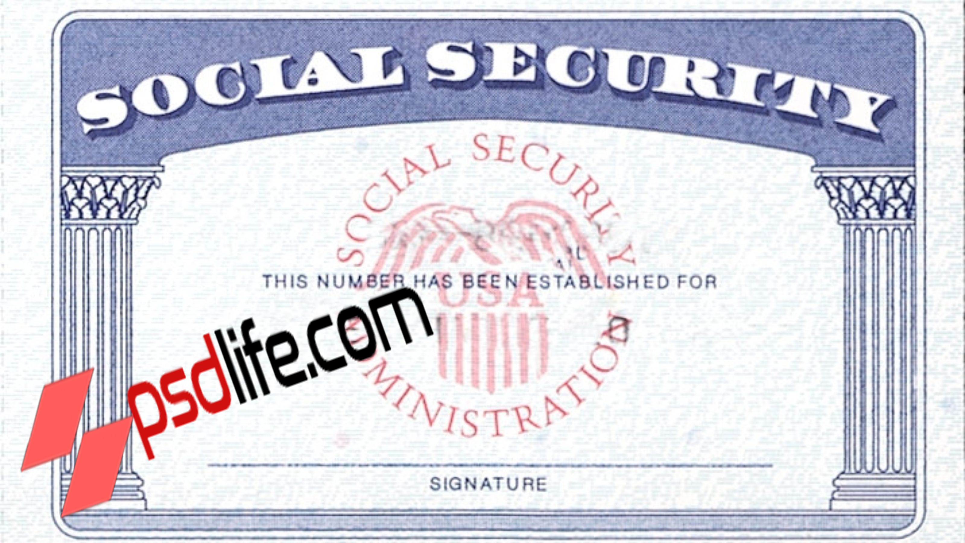 USA (SSN) Social Security Number psd Editable Template front and back free | Make a fake Social Security card online | SSN card font Generator free