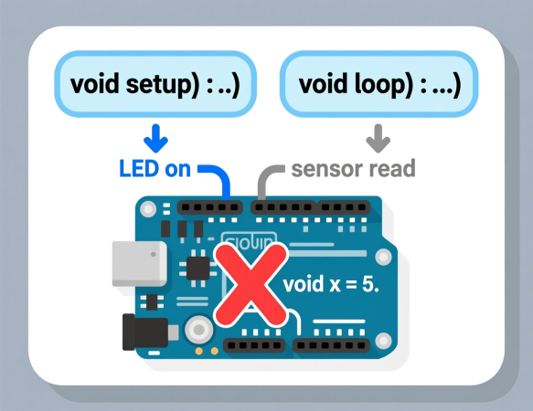 نوع داده void در آردوینو — آموزش کامل برای توابع بدون خروجی